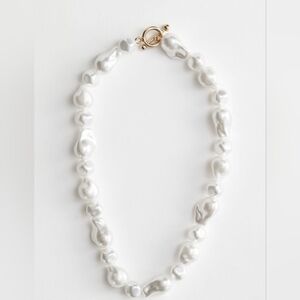 Other stories organic pearl bead necklace